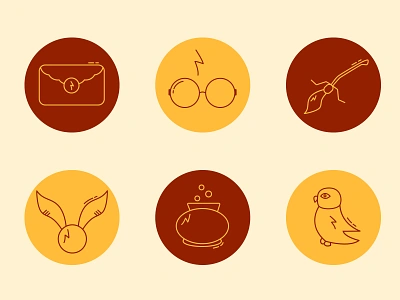 Icons_Harry Potter art artwork colors creative design cute design gryffindor harry potter harrypotter hedwig hogwarts icon icon design icon set icons illustration illustration art ui vector web