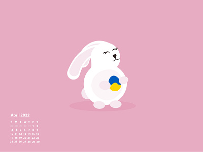 Happy Easter Bunny april art bunny calendar colors cute design easter easter bunny easter egg flat free holiday illustration illustration art kawaii pink poster ukraine vector
