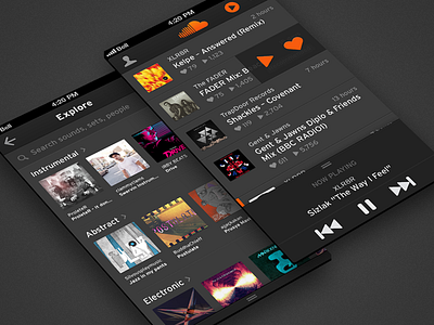 Soundcloud Concept app concept dark design ios iphone music playback player visual