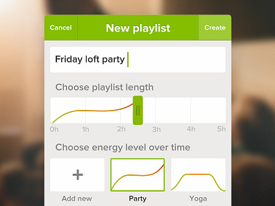 Energy playlist [concept] app concept design flat interaction design ios iphone ui ux visual design