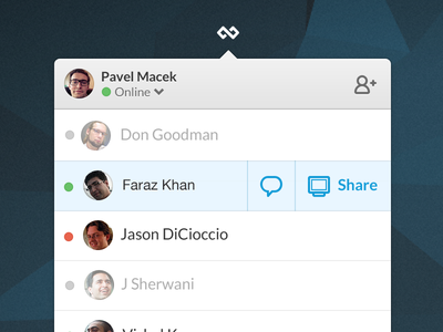 Screenhero for Mac moves to status bar bar desktop mac messenger os x screen sharing status