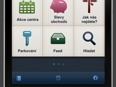 iPhone app dashboard dashboard icons iphone navigation screen toolbar