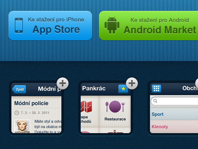 iPhone app website android buttons download iphone thumbnails website