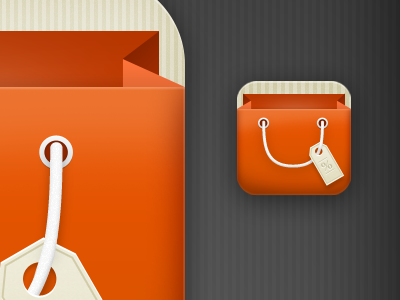 iPhone icon bag beige design icon iphone orange pricetag retina stripes textures