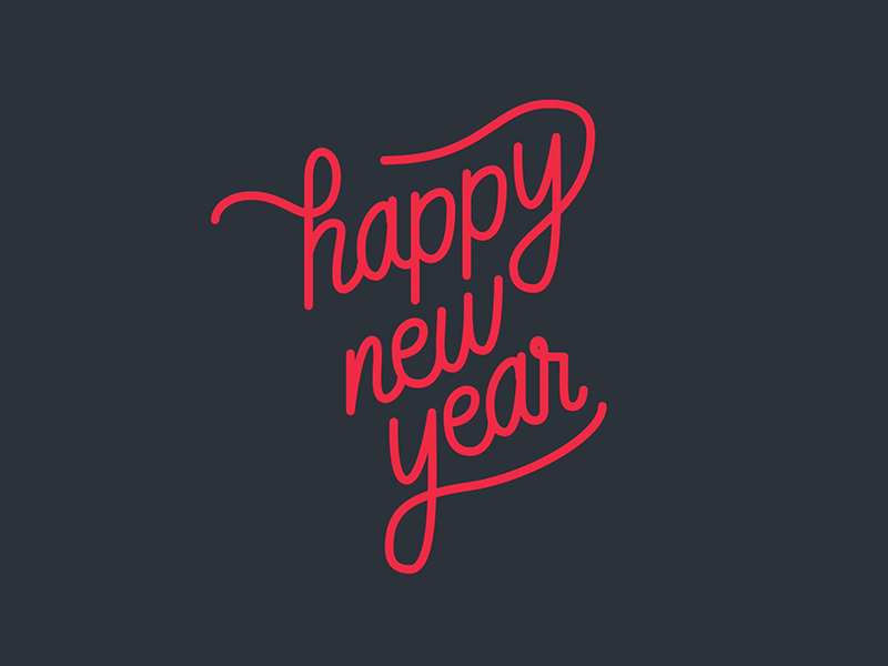 Happy New Year 2015 animation drawing happy new year lettering line