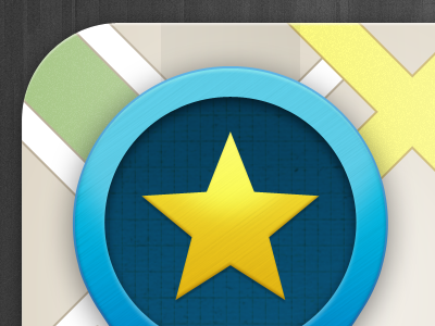 LocalHero iPhone icon (WIP) circle icon iphone map pin star texture