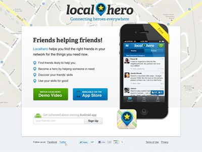 Local Hero Landing Page android app free ios iphone landing page web