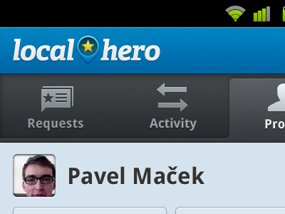 LocalHero Android actionbar android profile tabs