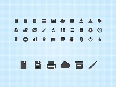 Webapp icon set for Webdesign Tuts+ 16x16 app crisp icons onecolor scalable simple web