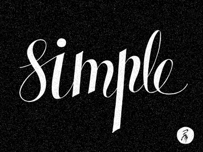 Simple & Untroubled mix cover black calligraphy hand lettering simple white