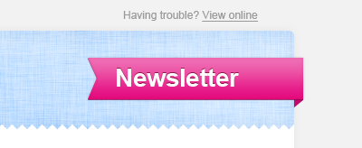 Newsletter header blue colours header newsletter pink