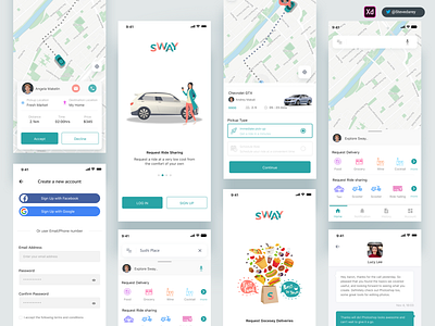 SWAY ride sharing ride sharing transportation ui ux