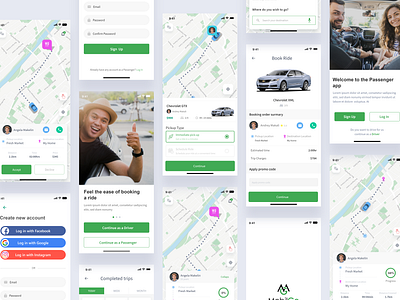 Mobile go ride sharing taxi app taxi booking app ui