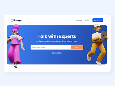 Homepage introduction idea for Relayo