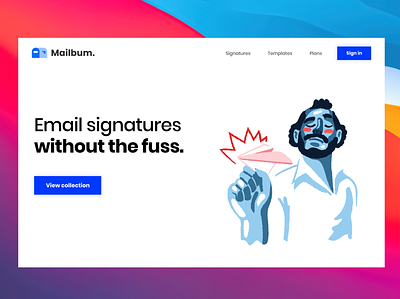 Mailbum refresh branding email signature email templates logo design mail product producthunt typography ui web design webdesign