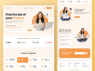 Job Search - Landing Page branding inspiration landing page ui ux webdesign website