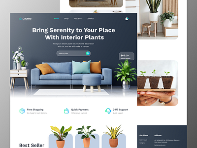 Plant Shop - Daunku landing landing page landingpage plant shop ui ux design