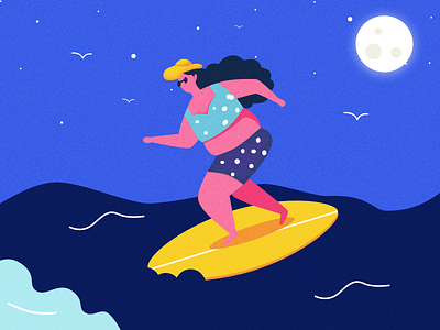 Surfer Girl ui 品牌 插图 设计