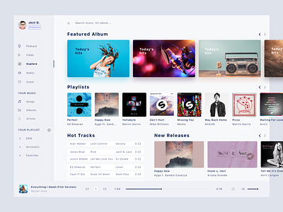 Challenger UI - Music webdesign clean design ui design website