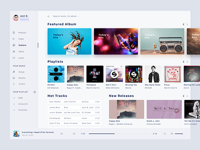 Challenger UI - Music webdesign