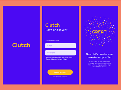 Clutch - Finance App app art branding design illustrator logo type typography ui ux
