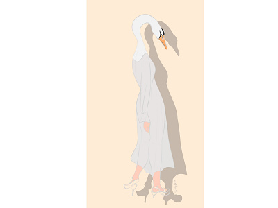 Swan 1 animal character design illustration