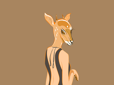 Deer deer animal character design illustration