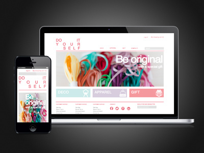 Template design diy e shop pink web
