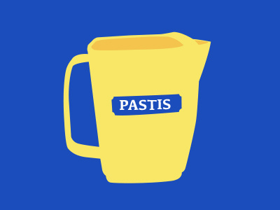Pastis blue drink france icon illustration marseille pastis tradition yellow