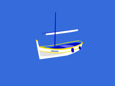 Bateau blue boat icons illustration marseille tradition