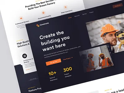 Constructo - Construction Landing Page architecture construction landing page responsive website ui ui design web design