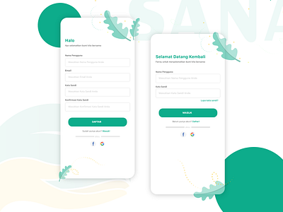 SANA (Savior of Nature) App - Sign Up/Sign In Screen animal conservation enviroment illustrator mobile app design nature plant savior sign up ui design ux design xd