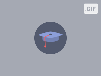 Area of activity - Education Icon animation cap education field jobandtalent mortarboard professional