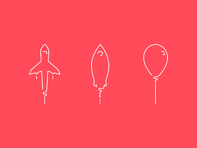 Take Me High air balloon flat icon outline plane rocket space up