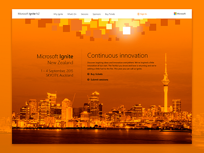 Microsoft Ignite NZ auckland conference developer hero it landscape skyline tech