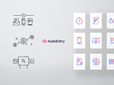 Accounting software icon set accountant accurate automated bookkeeper gradient illustration integration outline powerful quote smart upload
