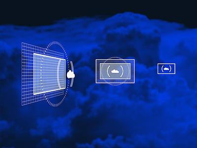 Cloud desktop - Progressive icons for cloud solution 2d 3d freebie future lines outline perspective progression sky