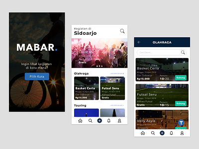 Mabar - Discover and join sport activites nearby you app design ui ui design user inteface ux ux design