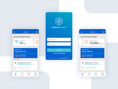 Medical App Log In and Dashboard