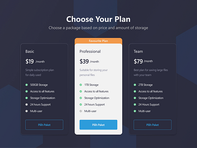 Pricing Page - Cloud Storage app cloud dark design pricing pricing page pricing plan pricing table storage app ui ux