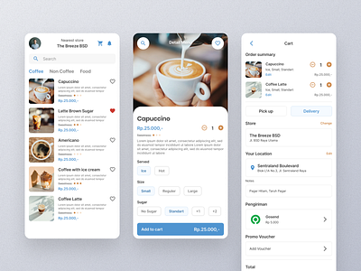 Coffee Shop Mobile App app coffeeshop design minimal mobile app ui user experience user interface ux