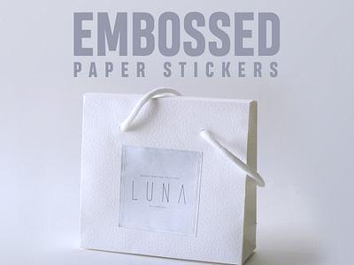 Embossed Paper Stickers branding design sticker