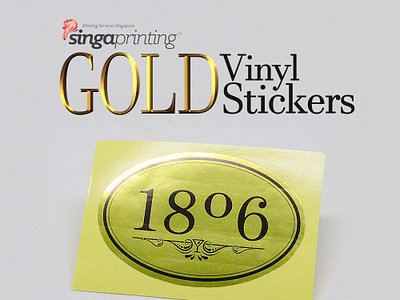 Gold Vinyl Stickers branding design sticker