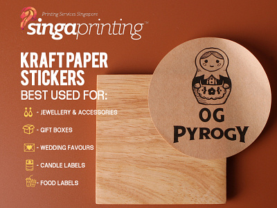 Kraft Paper Stickers branding design sticker