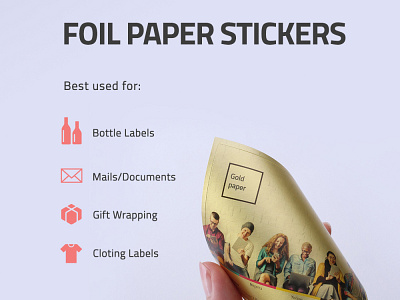 Foil Paper Stickers branding design sticker