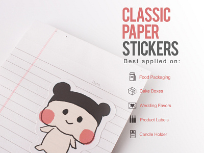 Classic Paper Stickers branding design sticker