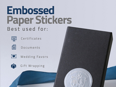 Embossed Paper Stickers branding design sticker