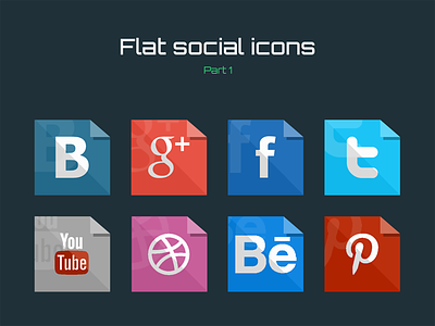 Free flat social icons (Part 1)