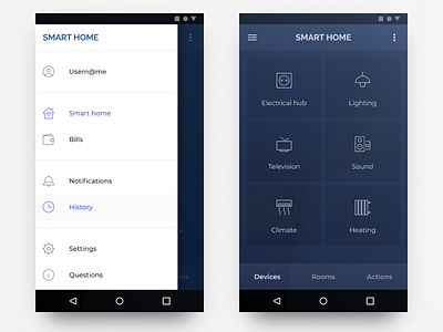 Smart home & utility payments app (draft study) app bills iot payment service smart home app ui ux