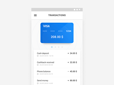 Mobile wallet concept android app design material mobile ui ux
